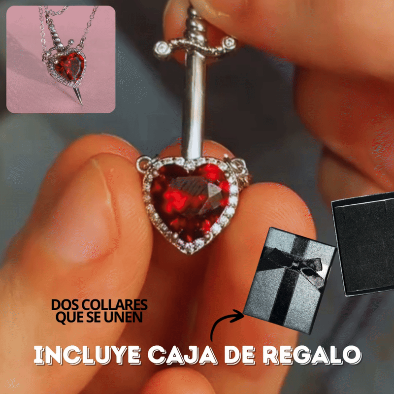 💝  Presentea a tu amor con el Collar Espada y Corazón + Caja de Regalo