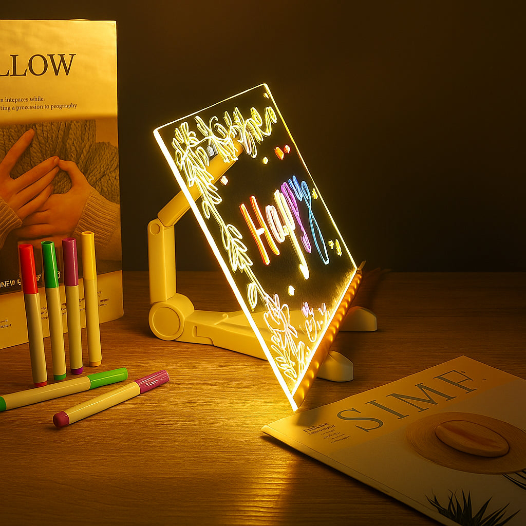 LAMPARA CREATIVA TABLERO LED DE NOTAS