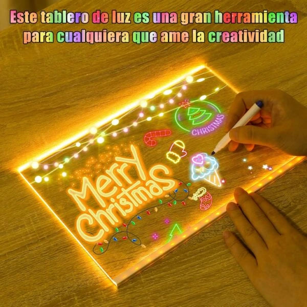 LAMPARA CREATIVA TABLERO LED DE NOTAS