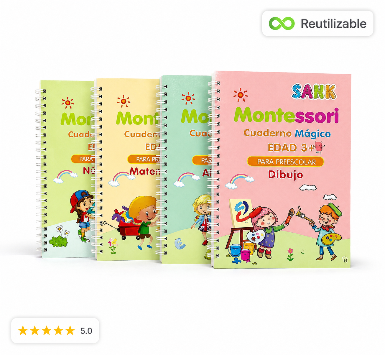 Kit Mágico de Caligrafía — Cuadernos Reutilizables para Niños ✏️