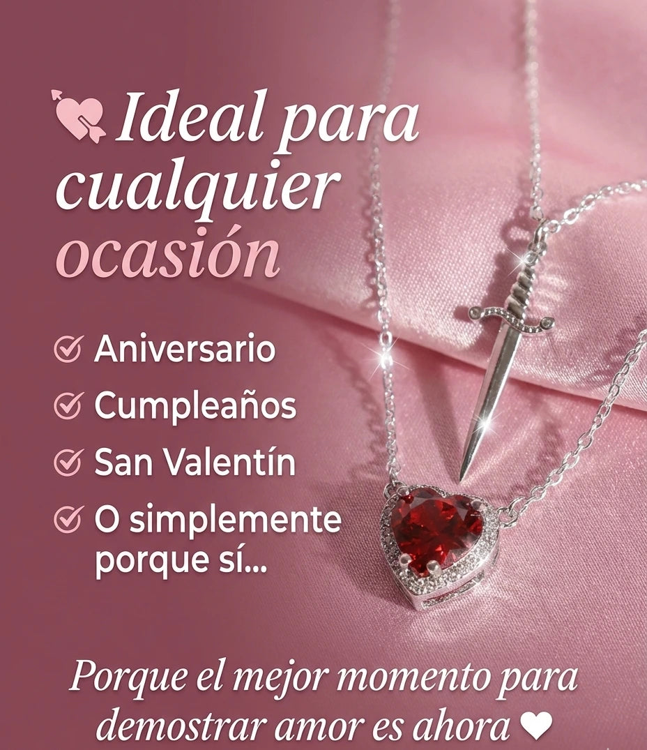 💝  Presentea a tu amor con el Collar Espada y Corazón + Caja de Regalo