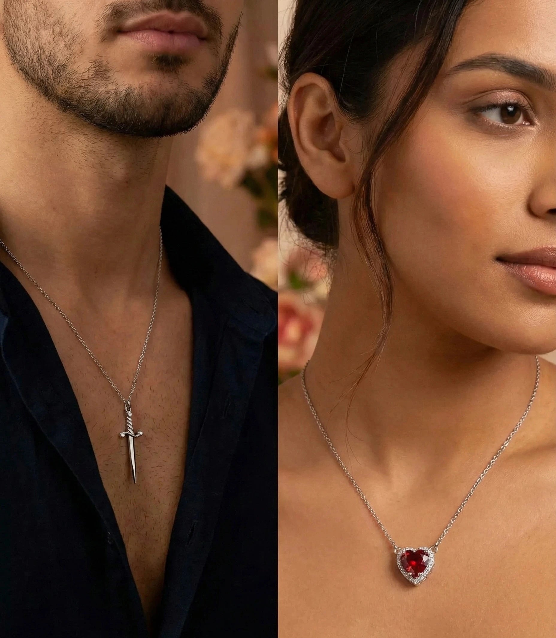 💝  Presentea a tu amor con el Collar Espada y Corazón + Caja de Regalo