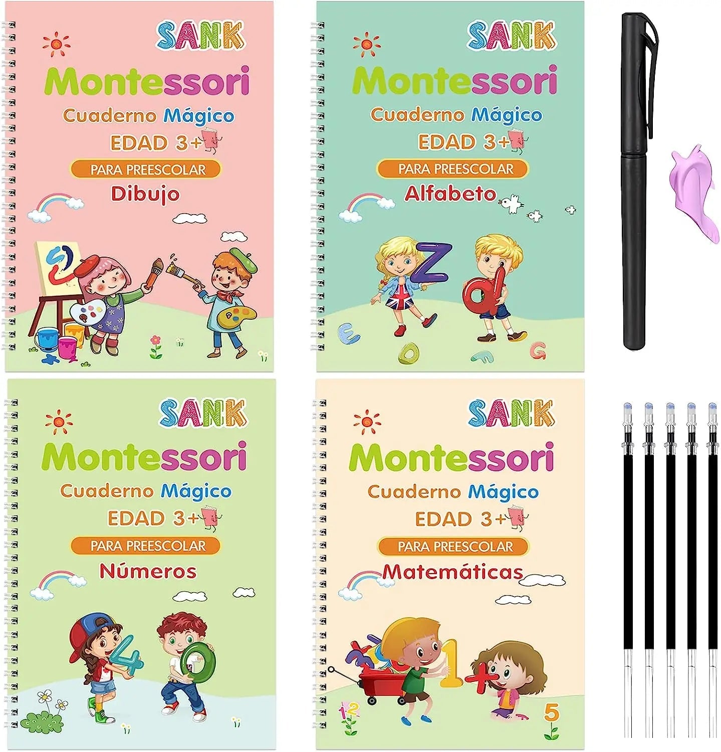 Kit Mágico de Caligrafía — Cuadernos Reutilizables para Niños ✏️