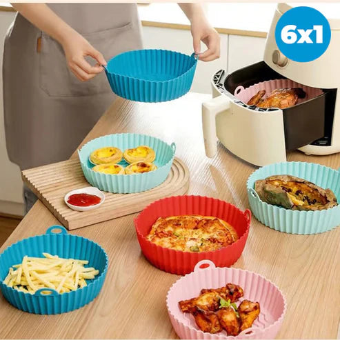 Combo 6x1 – Set de 6 Moldes Antiadherentes de Silicona Premium para Freidora de Aire